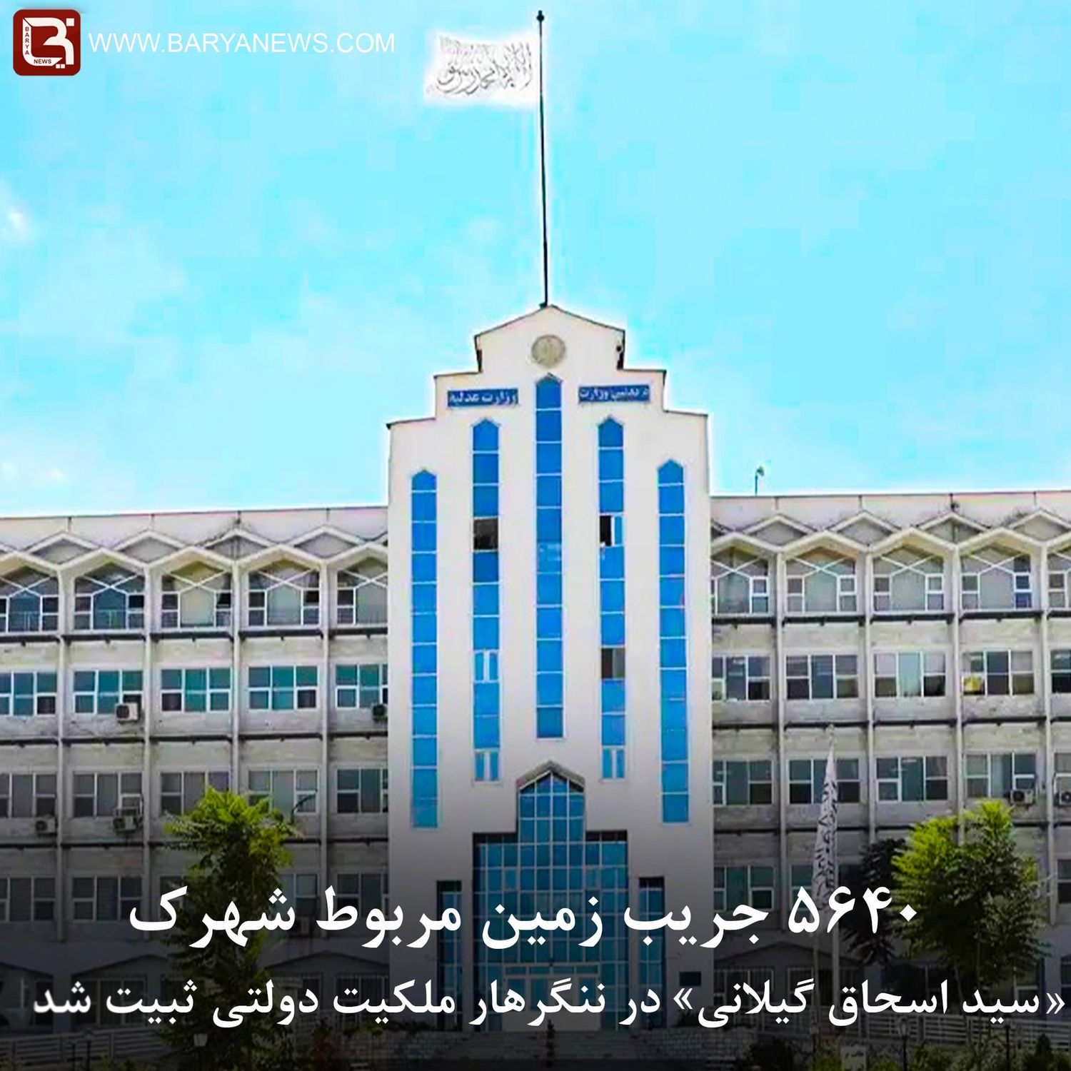 ۵۶۴۰ جریب زمین مربوط شهرک«سید اسحاق گیلانی» در ننگرهار ملکیت دولتی ثبیت شد