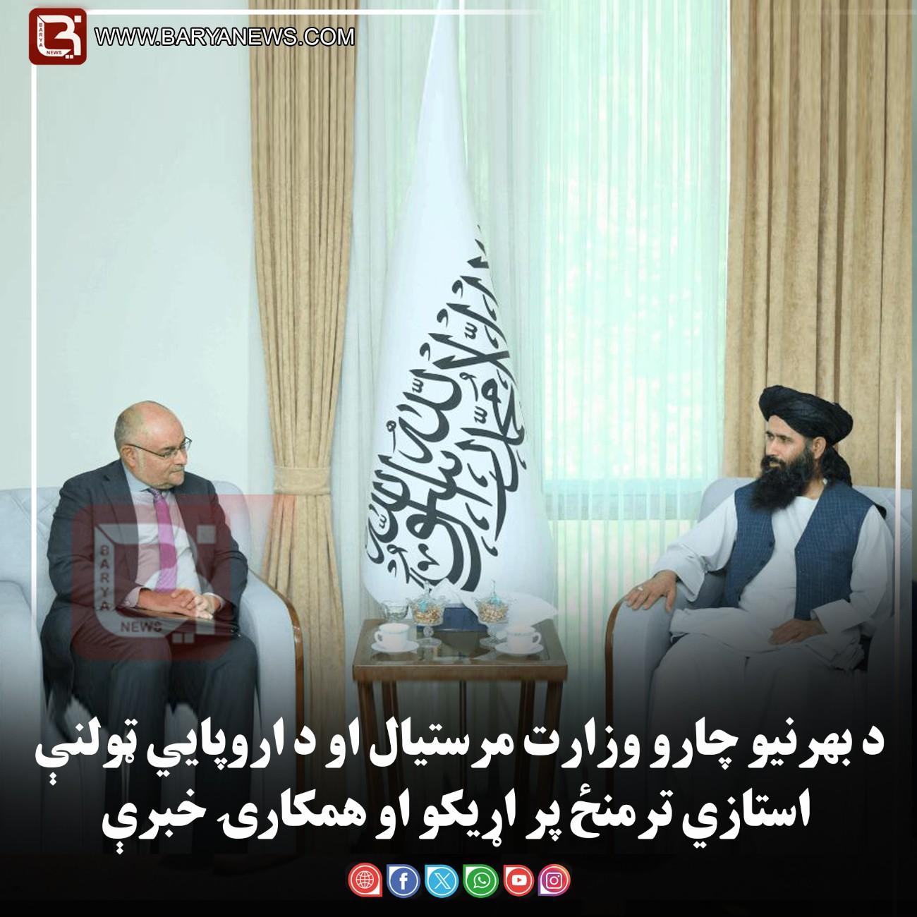 د بهرنیو چارو وزارت مرستیال او د اروپايي ټولنې استازي ترمنځ پر اړیکو او همکارۍ خبرې