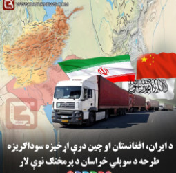 د ایران، افغانستان او چین درې اړخیزه سوداګریزه طرحه د سوېلي خراسان د پرمختګ نوې لار