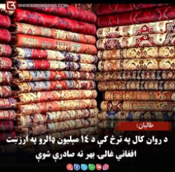 د روان کال په ترڅ کې د ۱۴ مېلیون ډالرو په ارزښت افغاني غالۍ بهر ته صادرې شوې