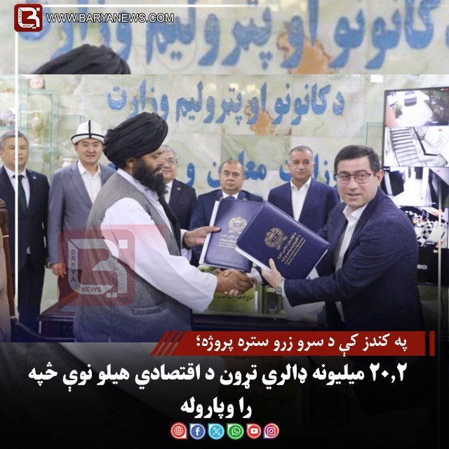 په کندز کې د سرو زرو ستره پروژه؛ ۲۰.۲ میلیونه ډالري تړون د اقتصادي هيلو نوې څپه را وپاروله