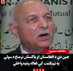 مشاهد حسین: چین دې د افغانستان او پاکستان ترمنځ د سولې په ټینګښت کې فعاله ونډه واخلي