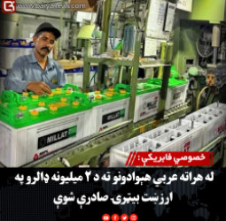 خصوصي فابریکې : له هراته عربي هېوادونو ته د ۲ میلیونه ډالرو په ارزښت بیټرۍ صادرې شوې