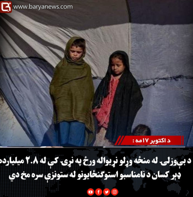 د اکتوبر ۱۷مه : د بې‌وزلۍ له منځه وړلو نړیواله ورځ په نړۍ کې له ۲.۸ میلیارده ډېر کسان د نامناسبو استوګنځایونو له ستونزې سره مخ دي